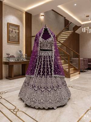 Teal Net Semi Stitched Lehenga Choli with Embroidery & Sequence Work 4