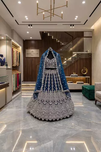 Black Net Semi Stitched Lehenga Choli with Embroidery & Sequence Work