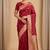Maroon floral zari booti semi kataan silk banarasi saree