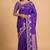 Blue floral zari booti semi silk banarasi saree