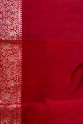 Maroon floral zari booti semi kataan silk banarasi saree 5