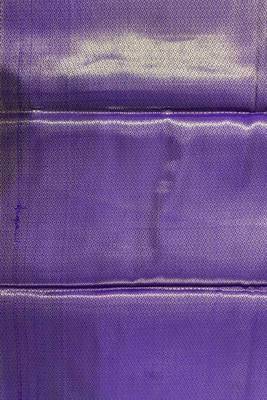 Blue floral zari booti semi silk banarasi saree 5