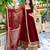 Maroon embroidered zari sequins faux blooming anarkali suit with dupatta
