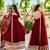 Maroon embroidered zari sequins faux blooming anarkali suit with dupatta