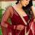 Maroon embroidered zari sequins faux blooming anarkali suit with dupatta