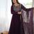 Purple sequence jari work fox georgette anarkali suit with dupatta & pant