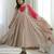 Beige roman silk readymade anarkali suit with embroidery & sequence work