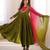 D olive roman silk readymade anarkali suit with embroidery & sequence work