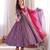 Lavender roman silk readymade anarkali suit with embroidery & sequence work