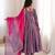 Lavender roman silk readymade anarkali suit with embroidery & sequence work
