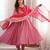 Pink roman silk readymade anarkali suit with embroidery & sequence work