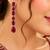 Ruby ad & agate stone earrings rhodium plated