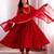 Red roman silk readymade anarkali suit with embroidery & sequence work