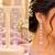 Baby pink ad & agate stone earrings rhodium plated