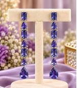 Purple ad & agate stone earrings rhodium plated