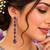 Purple ad & agate stone earrings rhodium plated