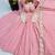 Pink roman silk readymade anarkali suit with embroidery & sequence work