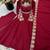 Maroon roman silk readymade anarkali suit with embroidery & sequence work