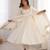 White roman silk readymade anarkali suit with embroidery & sequence work