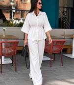 White solid co-ords set