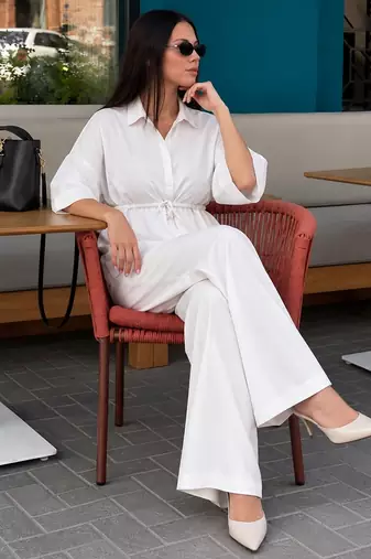 White solid co-ords set