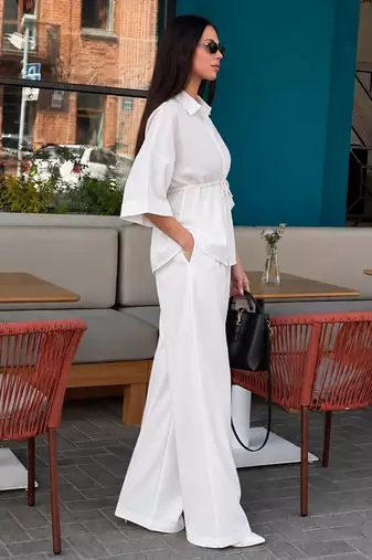 White solid co-ords set