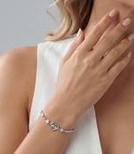 925 Sterling Silver  Sparkling CZ Heart  Charm Bracelet for Women