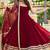 Maroon faux blooming embroidery party wear anarkali suit set