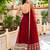 Maroon faux blooming embroidery party wear anarkali suit set