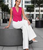 Women hot pink waistcoat