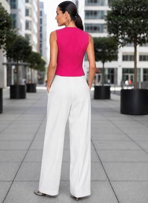 Women hot pink waistcoat 2
