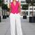 Women hot pink waistcoat