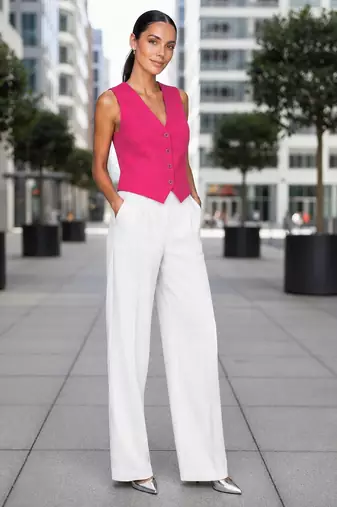 Women hot pink waistcoat