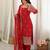 Classic Red Bead Embroidery Georgette Function Wear Salwar Suit