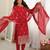 Classic Red Bead Embroidery Georgette Function Wear Salwar Suit