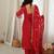 Classic Red Bead Embroidery Georgette Function Wear Salwar Suit