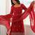 Classic Red Bead Embroidery Georgette Function Wear Salwar Suit