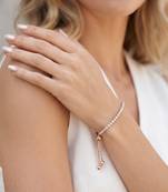 925 Sterling Silver  Rose Gold CZ Tennis Bracelet for Women