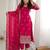 Pretty Rani Pink Bead Work Georgette Function Wear Pant Suit