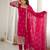 Pretty Rani Pink Bead Work Georgette Function Wear Pant Suit