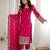 Pretty Rani Pink Bead Work Georgette Function Wear Pant Suit