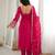 Pretty Rani Pink Bead Work Georgette Function Wear Pant Suit