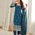 Majestic Teal Blue Sequins Georgette Wedding Wear Salwar Suit