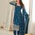 Majestic Teal Blue Sequins Georgette Wedding Wear Salwar Suit