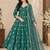 Green simmar silk embroidery party wear anarkali suit set