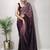 Turquoise floral embroidered organza saree