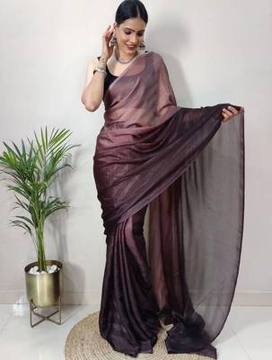 Turquoise floral embroidered organza saree 2