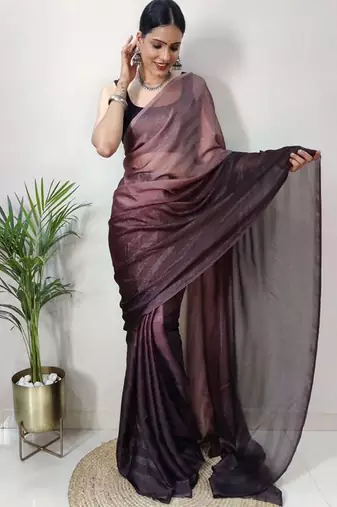 Turquoise floral embroidered organza saree