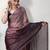 Turquoise floral embroidered organza saree
