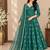 Green simmar silk embroidery party wear anarkali suit set